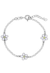 very nice enamel daisy flower silver bracelet for babies and children